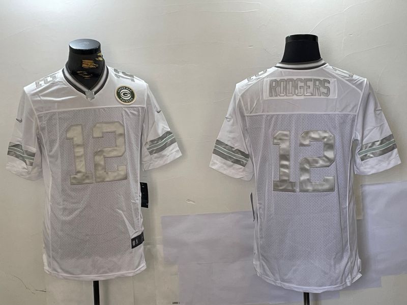 Men Green Bay Packers #12 Rodgers White 2024 Nike Limited NFL Jersey style 1018